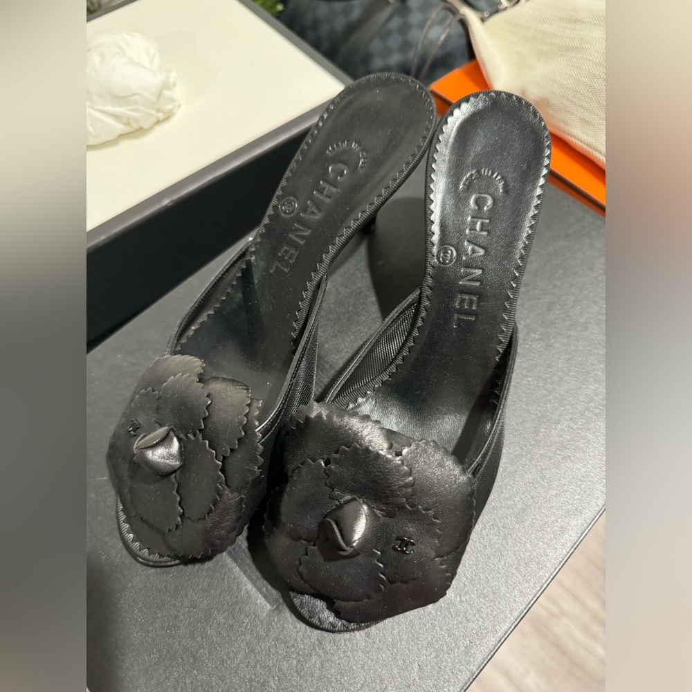 Chanel camellia sandals